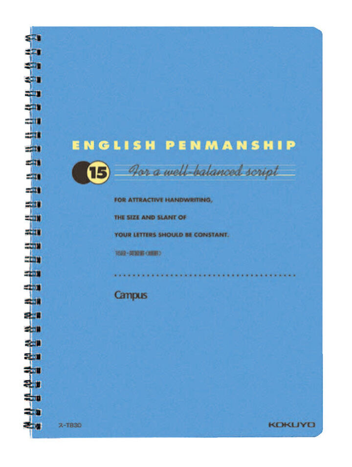 Campus notebook Notebook Twin-ring binding B5 Blue English Practice 15 Lines 40 Sheets,, medium
