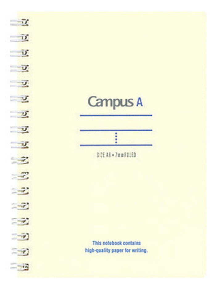 Campus Twin-ring notebook Mini size A6 Red 6mm rule 50 sheets,Light Yellow, medium image number 0